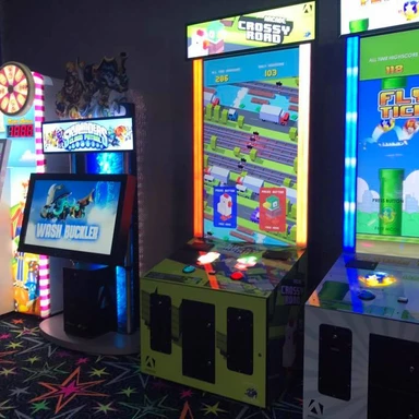 Family-friendly video game lounge at Grand Moon Palace Cancun, offering teens and kids interactive entertainment at a luxury all-inclusive resort in Mexico.