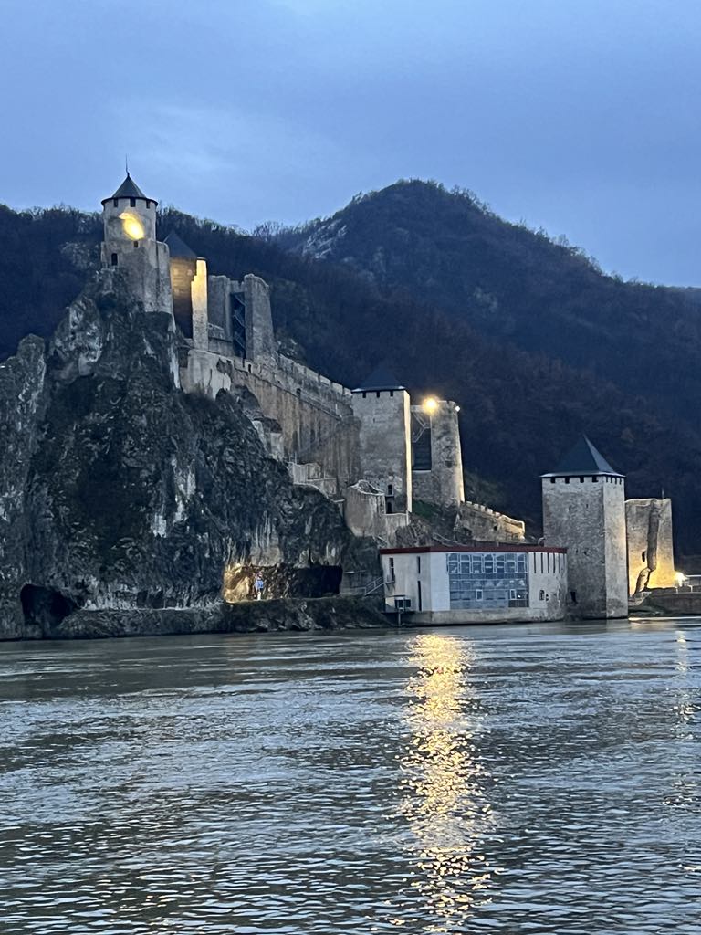 Golubac Fortress at dusk