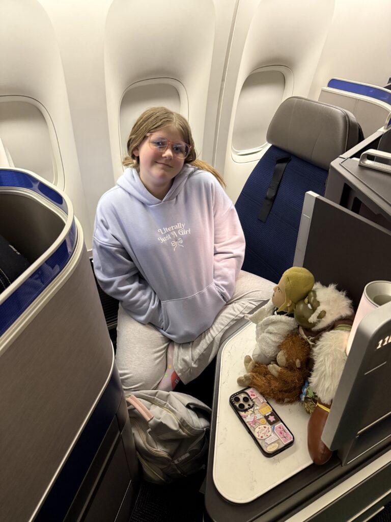 Harper on United airlines business class