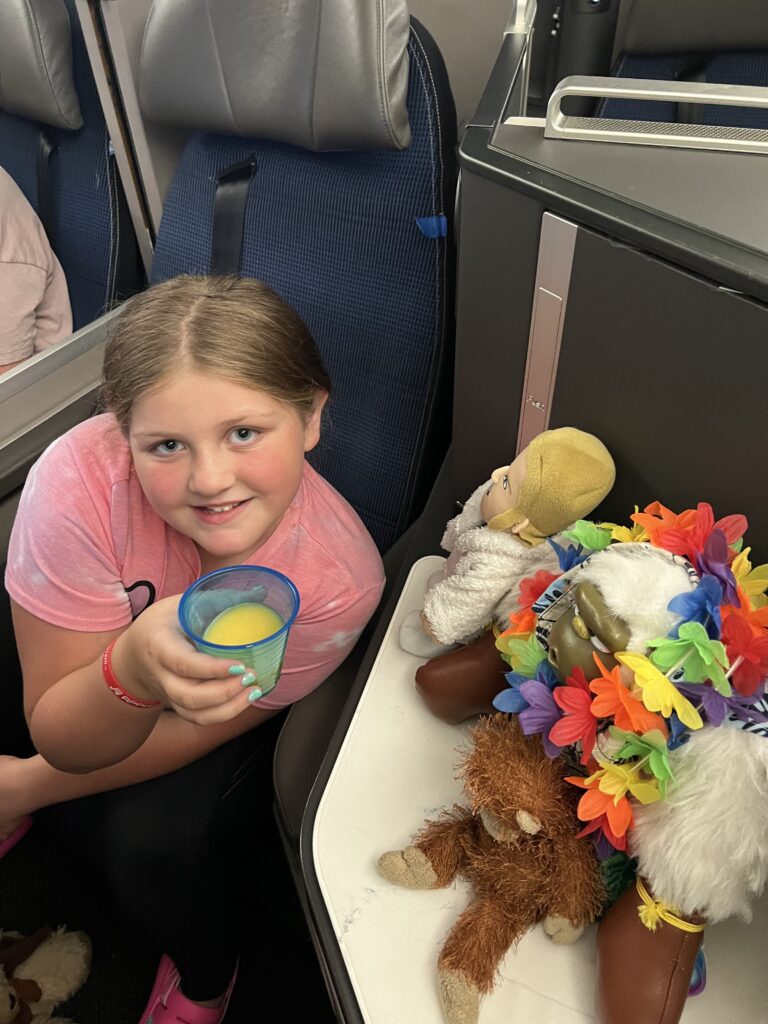 Welcome drink on United Airlines Business class